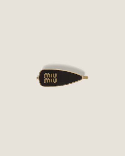 Discover the Elegance of Enameled Miumiu Metal Hair Clips