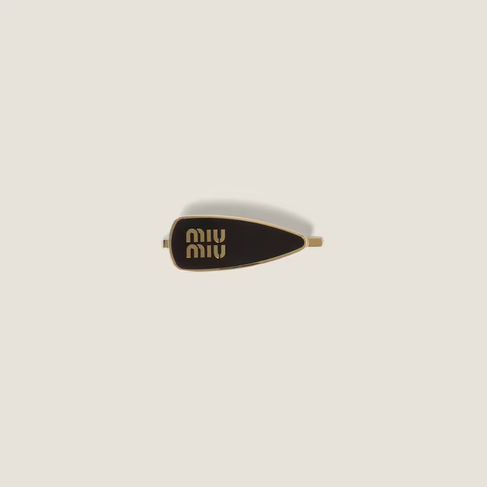 Discover the Elegance of Enameled Miumiu Metal Hair Clips