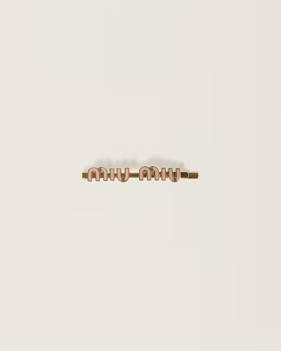 Elevate Your Style with Our Enameled Miumiu Metal Hair Clip